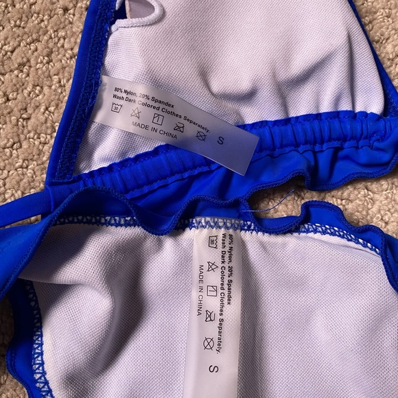 Blue Ruched Bikini Set - Picture 4 of 4